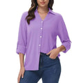 Camisa de manga larga para mujer Ligero, de secado rápido y cómodo, color lila