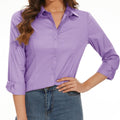 Camisa de manga larga para mujer, color lila