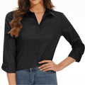 Camisa de manga larga para mujer, color negro