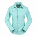 Camisa 2 en 1 de manga larga o corta para mujer poliéster y algodón, color azul