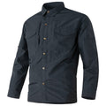 Camisa de manga larga para hombre con bolsillos en el pecho, azul marino