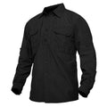 Camisa de manga larga para hombre tejido de nailon, color negro
