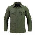 Camisa de manga larga para hombre transpirable y de secado rápido 
tejido de nailon, color verde