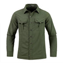 Camisa de manga larga para hombre transpirable y de secado rápido 
tejido de nailon, color verde