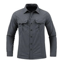 Camisa de manga larga para hombre transpirable y de secado rápido 
tejido de nailon, color gris