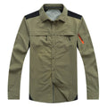 Camisa de manga larga para hombre con protección UV tejido de poliéster, color verde claro