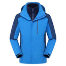 Chaqueta Harris cortavientos de hombre con capucha e impermeable azul