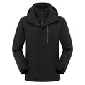 Chaqueta Harris cortavientos de hombre con capucha e impermeable negra