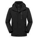 Chaqueta Harris cortavientos de hombre con capucha e impermeable negra