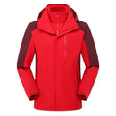 Chaqueta Harris cortavientos de hombre con capucha e impermeable roja