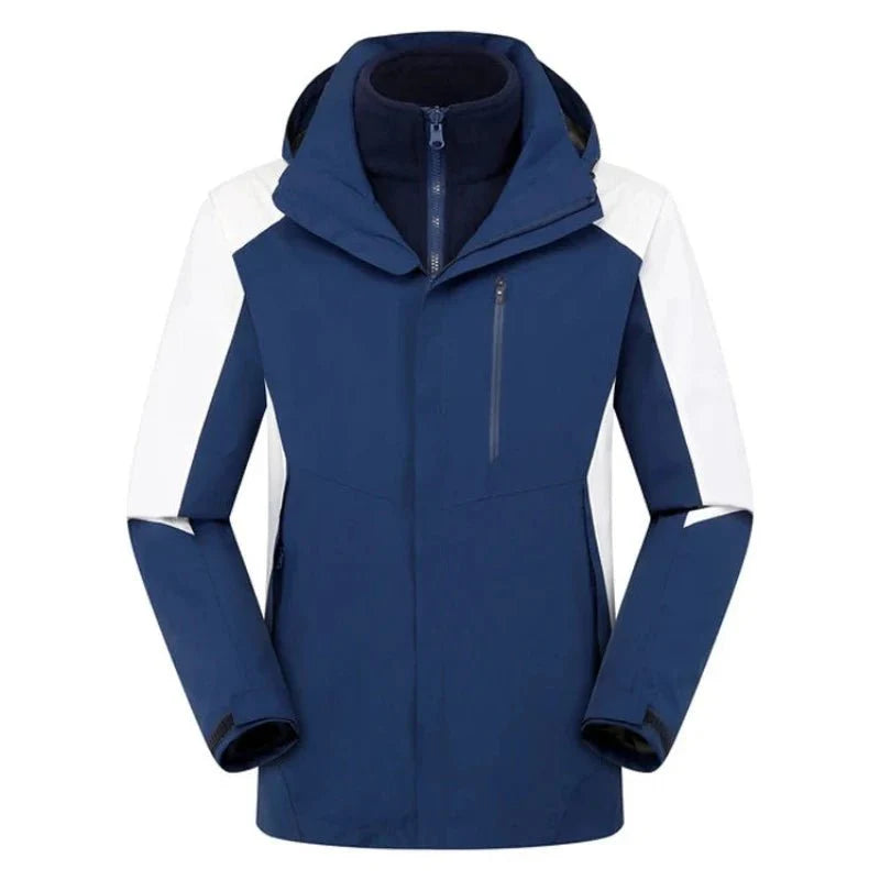 Chaqueta Harris cortavientos de hombre con capucha e impermeable azul marino