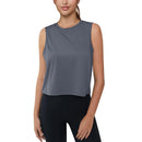 Camiseta sin mangas corta para mujer con protección UPF 50+. Tejido de poliéster, elastano, color gris oscura