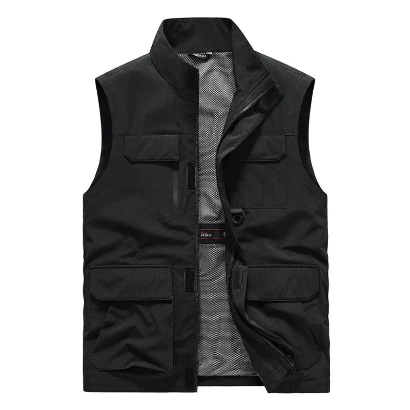 Chaleco funcional, para todas las estaciones tejido de algodón y poliéster, color negro