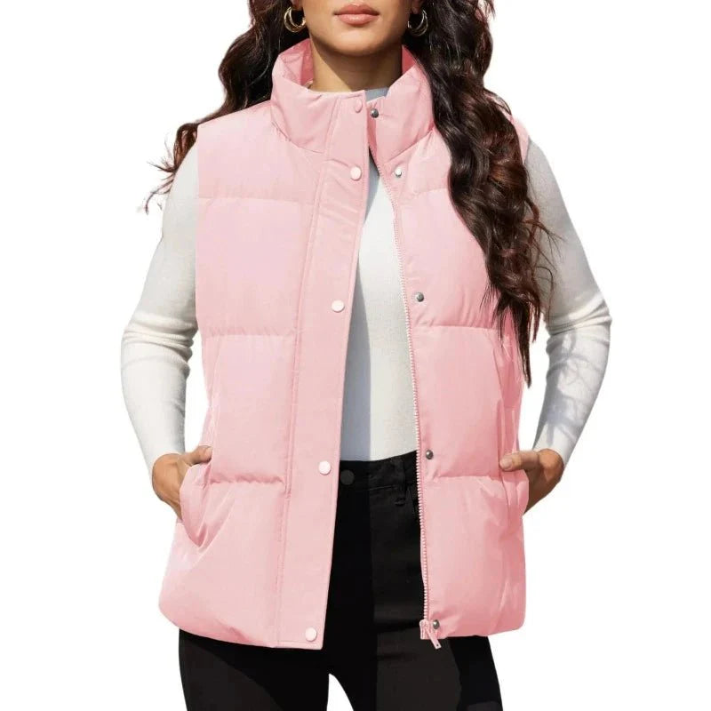 Chaleco acolchado para mujer, transpirable, suave y cómodo Material exterior: Poliéste, color rosa