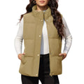 Chaleco acolchado para mujer, transpirable, suave y cómodo Material exterior: Poliéste, color caqui