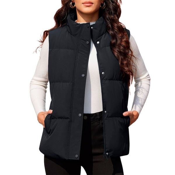 Chaleco acolchado para mujer, transpirable, suave y cómodo Material exterior: Poliéste, color negro
