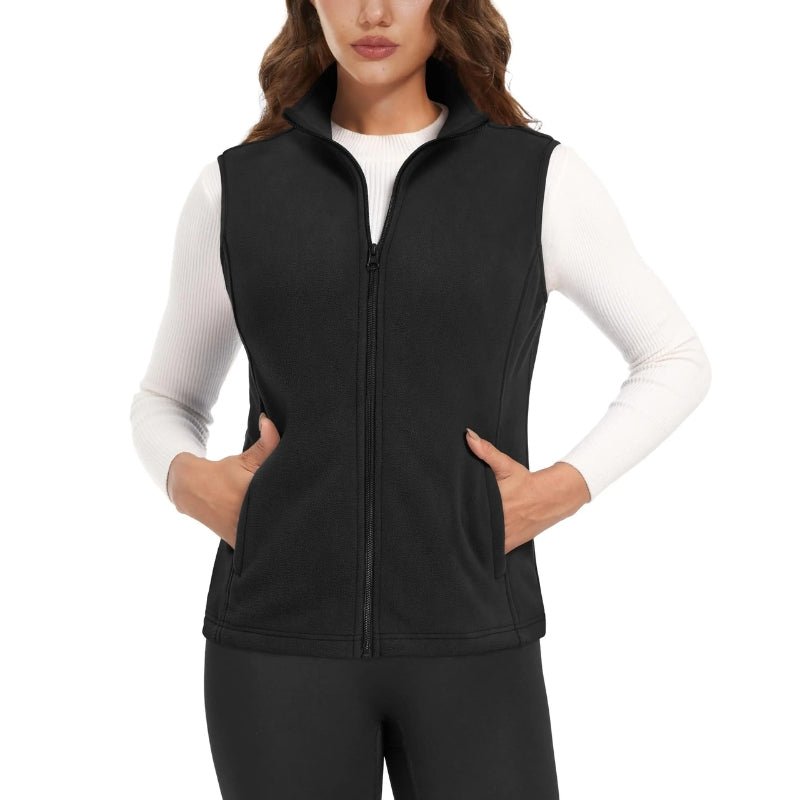Chaleco polar para mujer material poliéster, color negro