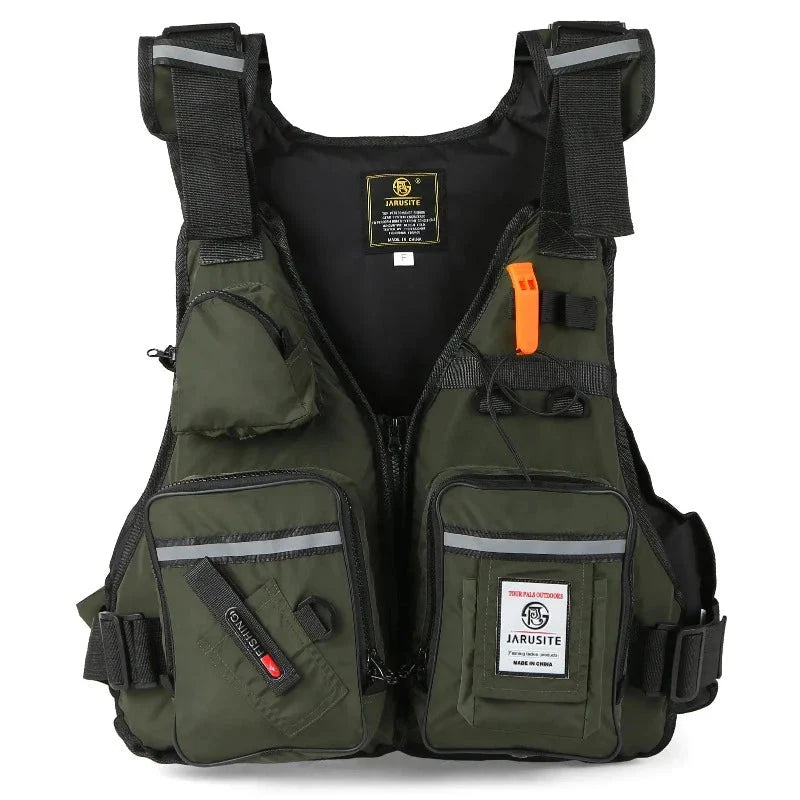 Chaleco salvavidas duradero, impermeable y con tejido Oxford ripstop, color verde