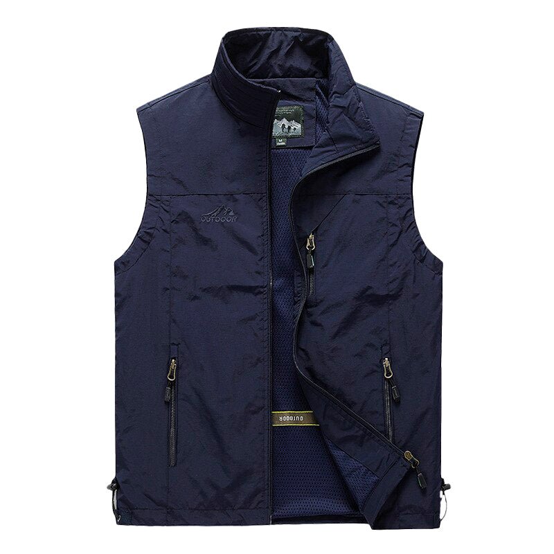 Chaleco de hombre para actividades deportivas material de poliéster, color azul
