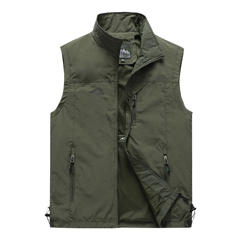 Chaleco de hombre para actividades deportivas material de poliéster, color verde