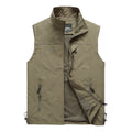 Chaleco de hombre para actividades deportivas material de poliéster, color caqui