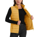 Chaleco acolchado para mujer, transpirable, suave y cómodo material exterior: Poliéster material de relleno: 85% pluma de ganso, color amarillo