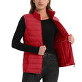 Chaleco acolchado para mujer, transpirable, suave y cómodo material exterior: Poliéster material de relleno: 85% pluma de ganso, color rojo
