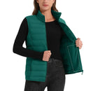 Chaleco acolchado para mujer, transpirable, suave y cómodo material exterior: Poliéster material de relleno: 85% pluma de ganso, color verde esmeralda