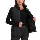 Chaleco acolchado para mujer, transpirable, suave y cómodo material exterior: Poliéster material de relleno: 85% pluma de ganso, color negro