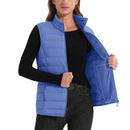 Chaleco acolchado para mujer, transpirable, suave y cómodo material exterior: Poliéster material de relleno: 85% pluma de ganso, color azul claro