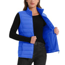 Chaleco acolchado para mujer, transpirable, suave y cómodo material exterior: Poliéster material de relleno: 85% pluma de ganso, color azul