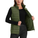 Chaleco acolchado para mujer, transpirable, suave y cómodo material exterior: Poliéster material de relleno: 85% pluma de ganso, color verde militar