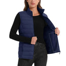 Chaleco acolchado para mujer, transpirable, suave y cómodo material exterior: Poliéster material de relleno: 85% pluma de ganso, color azul marino
