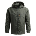 Chaqueta cortavientos impermeable con forro para hombre verde