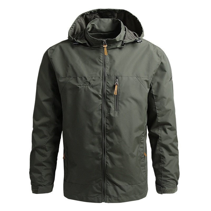 Chaqueta cortavientos impermeable con forro para hombre verde