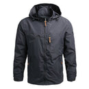 Chaqueta cortavientos impermeable con forro para hombre gris