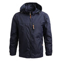 Chaqueta cortavientos impermeable con forro para hombre azul