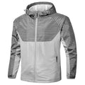 Chaqueta cortavientos para hombre, puños elásticos y cintura con cordón gris