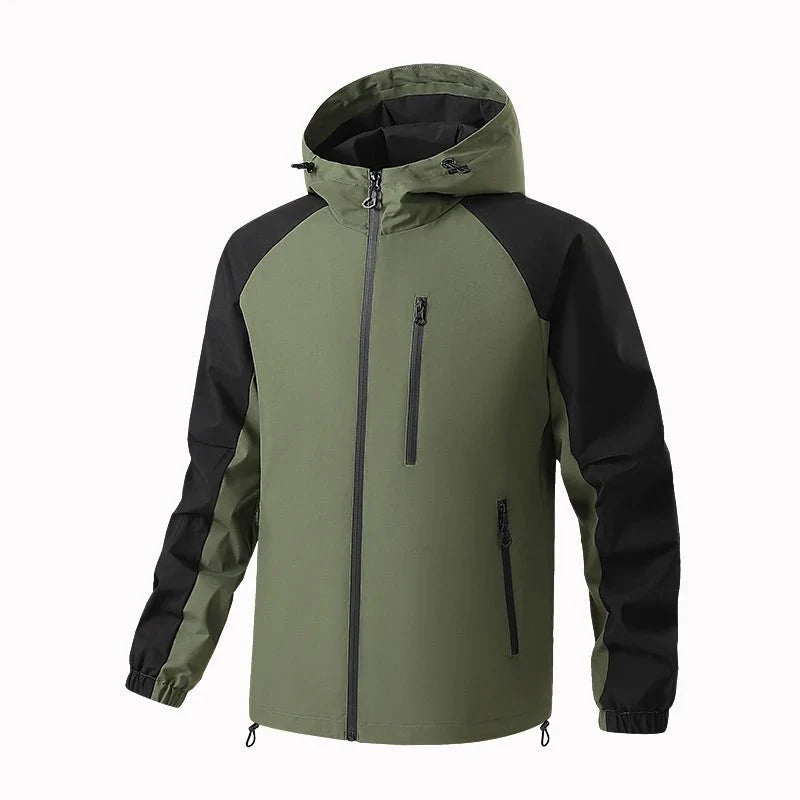 Chaqueta deportiva para hombre,
A prueba de viento, impermeable y térmico verde.