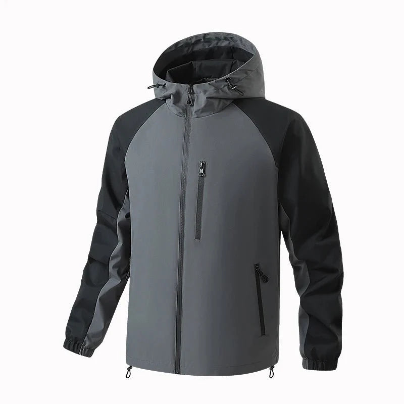 Chaqueta deportiva para hombre,
A prueba de viento, impermeable y térmico cinza.