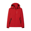 Chaqueta cortavientos forrada con capucha para mujer.
Impermeable y resistente al viento. Rojo.