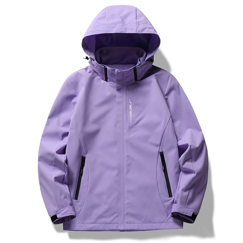 Chaqueta cortavientos forrada con capucha para mujer.
Impermeable y resistente al viento. Púrpura