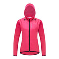 Chaqueta cortavientos impermeable para mujer con rayas reflectantes, rosa.