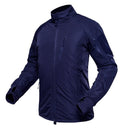 Chaqueta cortavientos para hombre con bolsillos. Ligero y resistente al agua, azul.