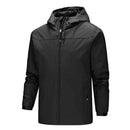 Chaqueta cortavientos deportiva para hombre.
Capucha con cordón ajustable, bolsillos para las manos con cremallera, gris oscuro.