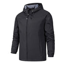 Chaqueta cortavientos deportiva para hombre.
Capucha con cordón ajustable, bolsillos para las manos con cremallera, negro.