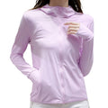 Cortavientos para mujer, con protección solar UPF 50+;
Manga con orificio para el pulgar que protege la mano, rosa.