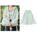 Chaqueta cortavientos para mujer, diseño holgado con forro e impermeable, verde.