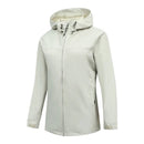 Chaqueta cortavientos para mujer con forro.
Resistente al agua y al viento e capucha con cordón, bolsillos para las manos con cremallera, beige.