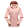 Chaqueta cortavientos para mujer con forro.
Resistente al agua y al viento e capucha con cordón, bolsillos para las manos con cremallera, rosa.
